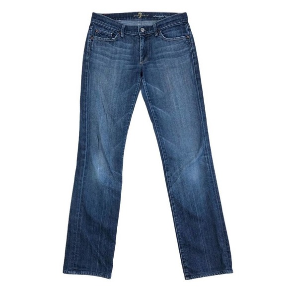 Vintage Mid-Wash 7FAM Straight Leg Jean- 27 - Picture 1 of 6